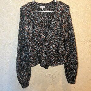 Cropped Multicolor Knit Cardigan